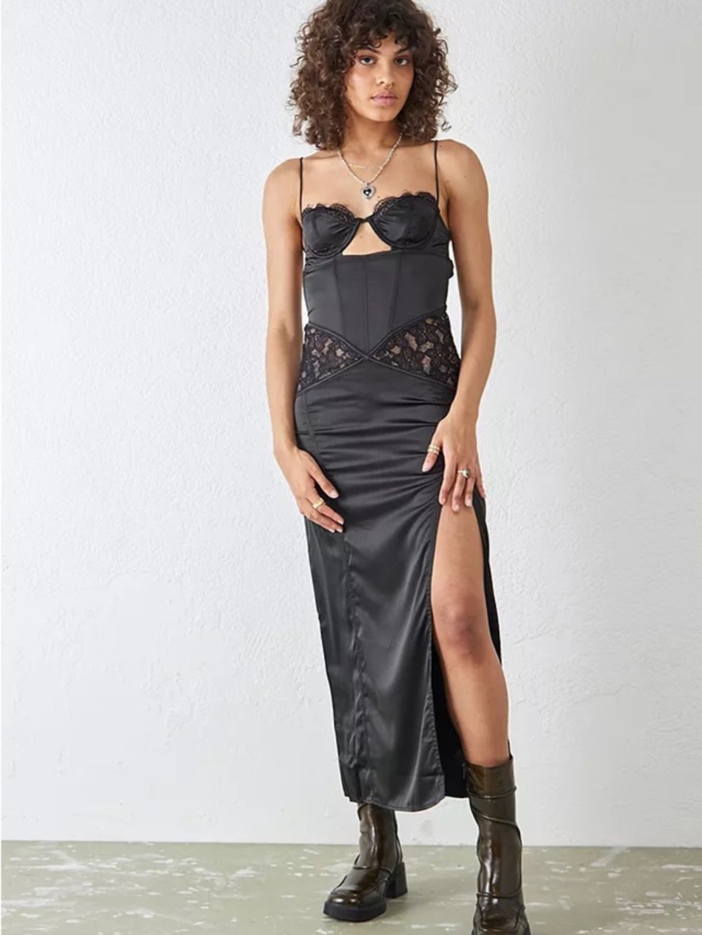 Urban Outfitters Vixen Satin Midi Slip Dress
